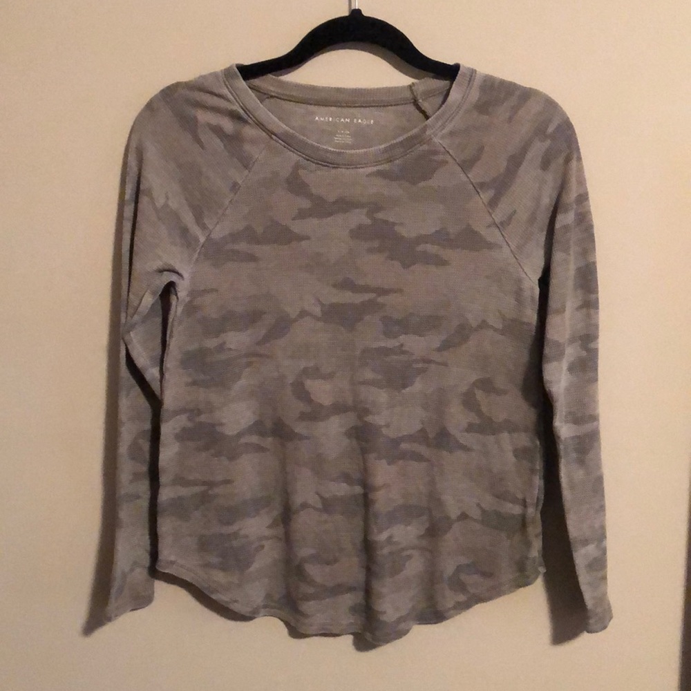 Camp print long sleeve top